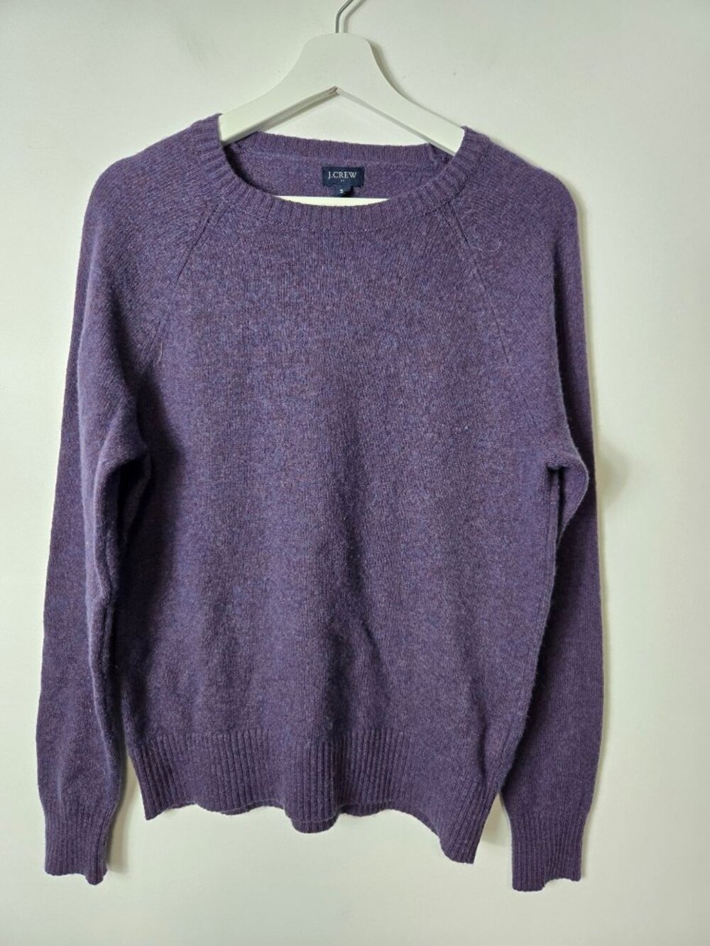 J. Crew Lambswool Blend Crewneck Pullover Sweater Size S Supersoft Purple Womens